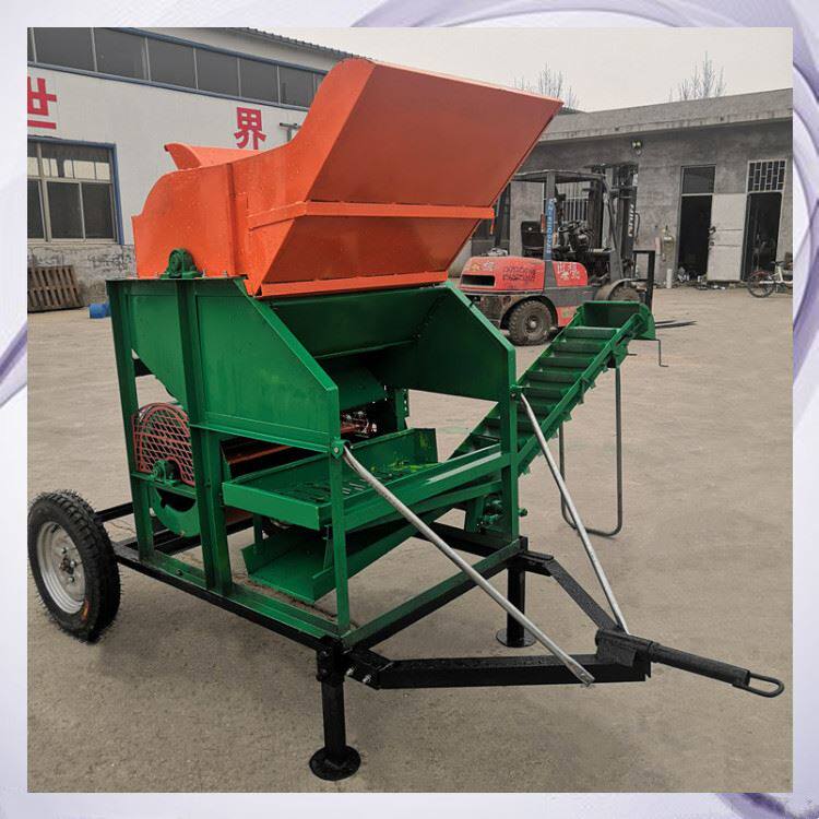 自动装袋花生摘果机 农用花生秧果分离机 柴油牵引式花生摘果机
