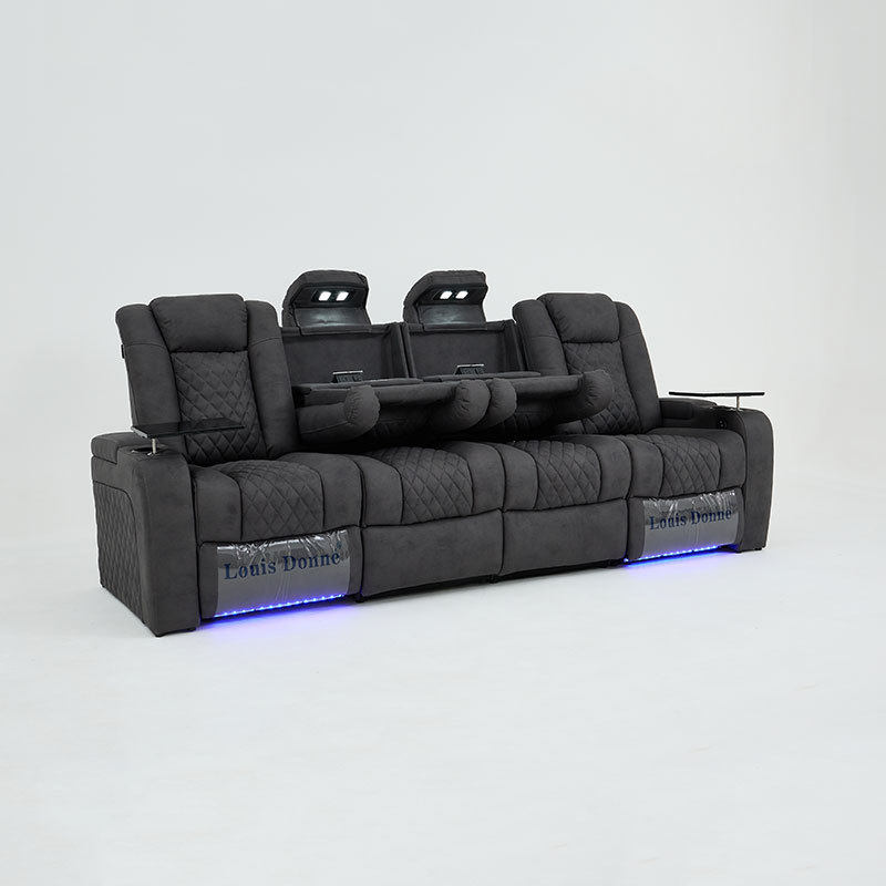 现代多功能电动沙发客厅家庭影音室私人影院直排沙发观影科技布