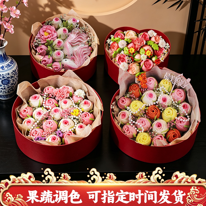 浓情玫瑰礼盒胶东花饽饽图片