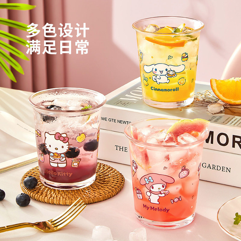 三丽鸥玻璃杯子女生可爱家用高颜值咖啡果汁牛奶饮料杯办公室喝水