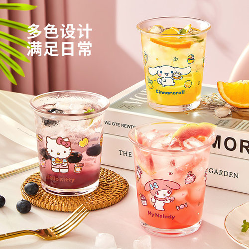 三丽鸥玻璃杯子女生可爱家用高颜值咖啡果汁牛奶饮料杯办公室喝水