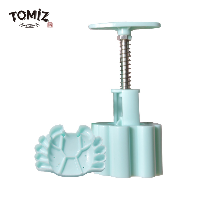 TOMIZ富泽商店烘焙器具家用手压式玉兔螃蟹模50克花式月饼模75克
