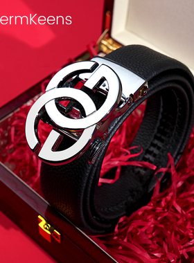 CalermKeens皮带男士真皮自动扣纯牛皮2025新款裤腰带高档送礼盒