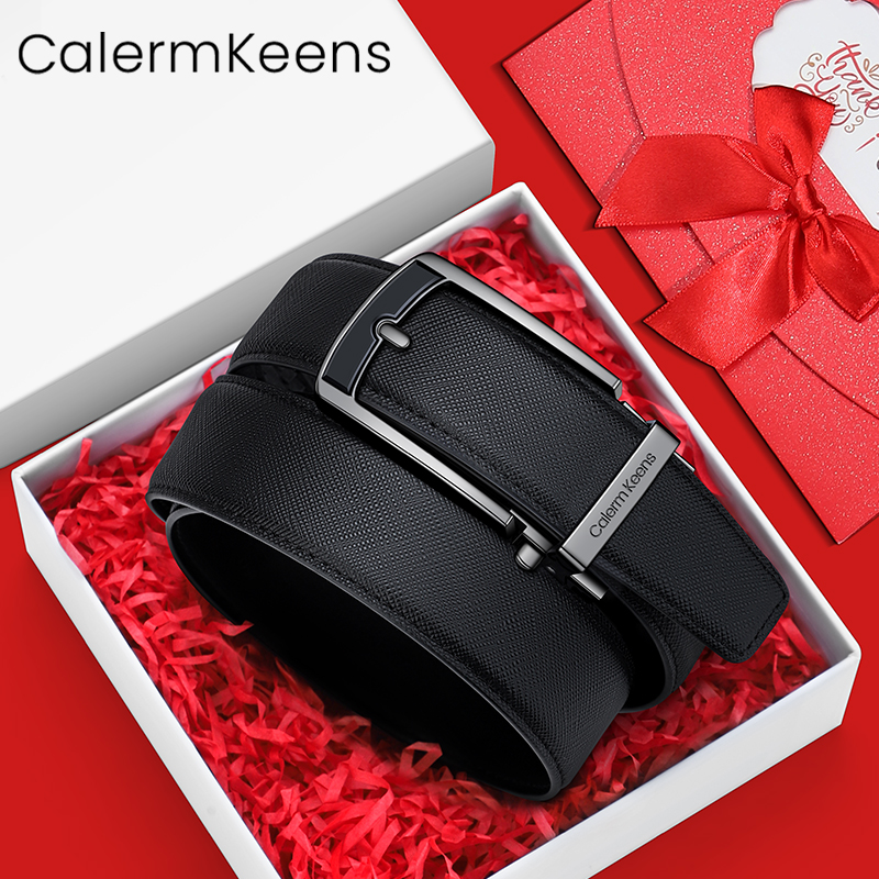 CalermKeens男士皮带头层牛皮