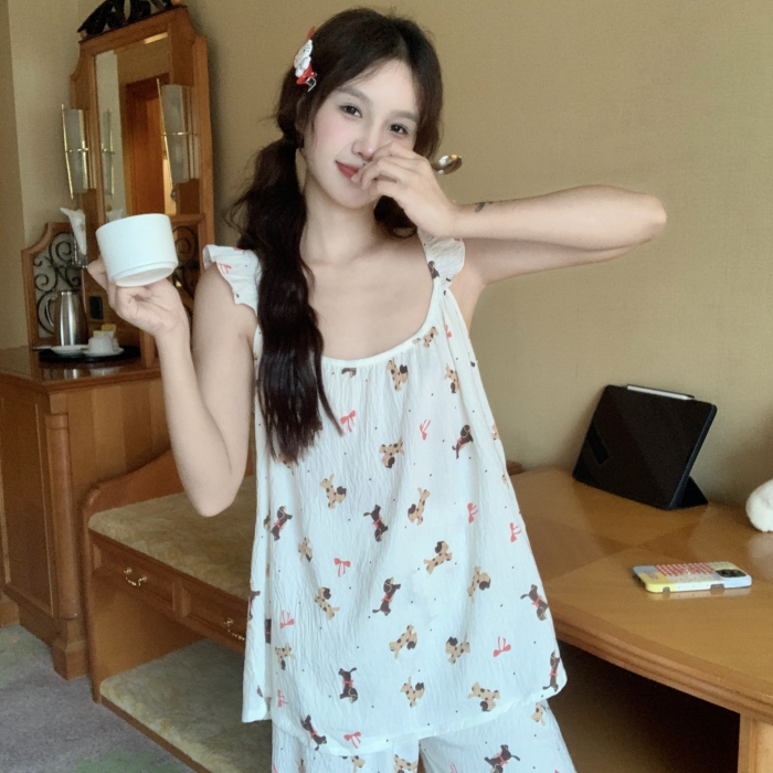 大码云朵棉夏季女睡衣两件套