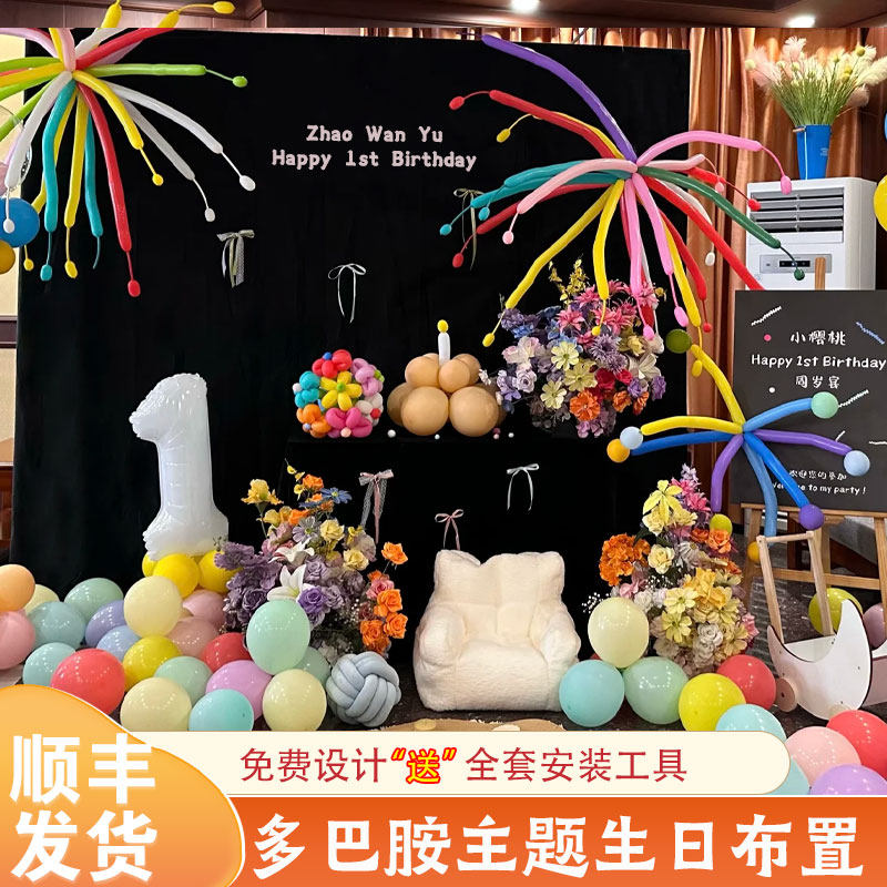 生日布置场景装饰多巴胺宝宝周岁宴儿童气球派对氛围感背景墙kt板,节庆用品/礼品,气球,淘宝优惠券,粉丝福利购,淘宝优惠卷
