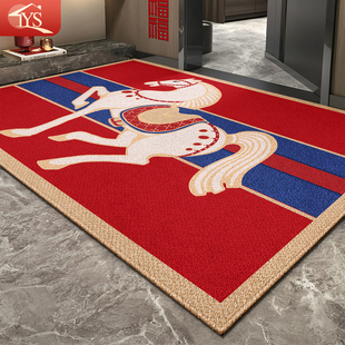 马年好运地垫新年入户门垫进门喜庆脚垫家用门口防滑耐脏地毯中式