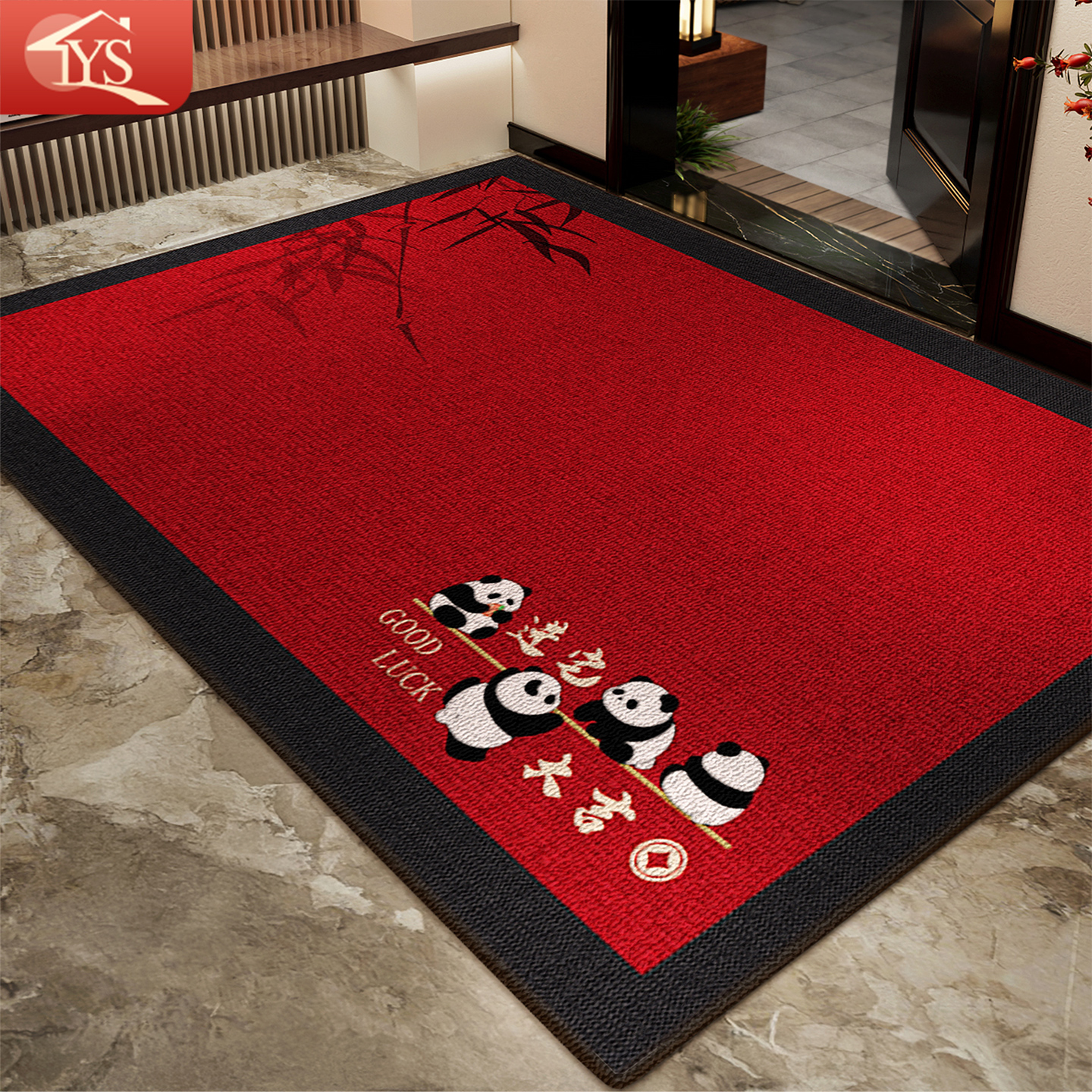 入户门地垫2025新款喜庆红色