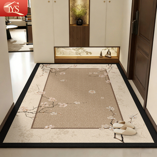 新中式 防滑蹭脚入户地垫入户脚垫可裁剪 圈绒除尘门垫高端新款