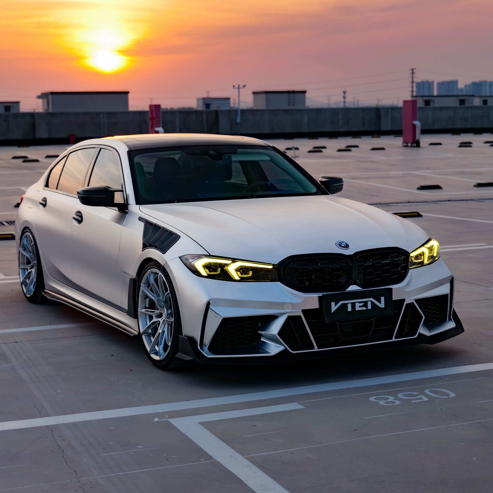 23-26款宝马新3系改VTEN前杠配套前唇G20G28大包围前铲套件免换灯