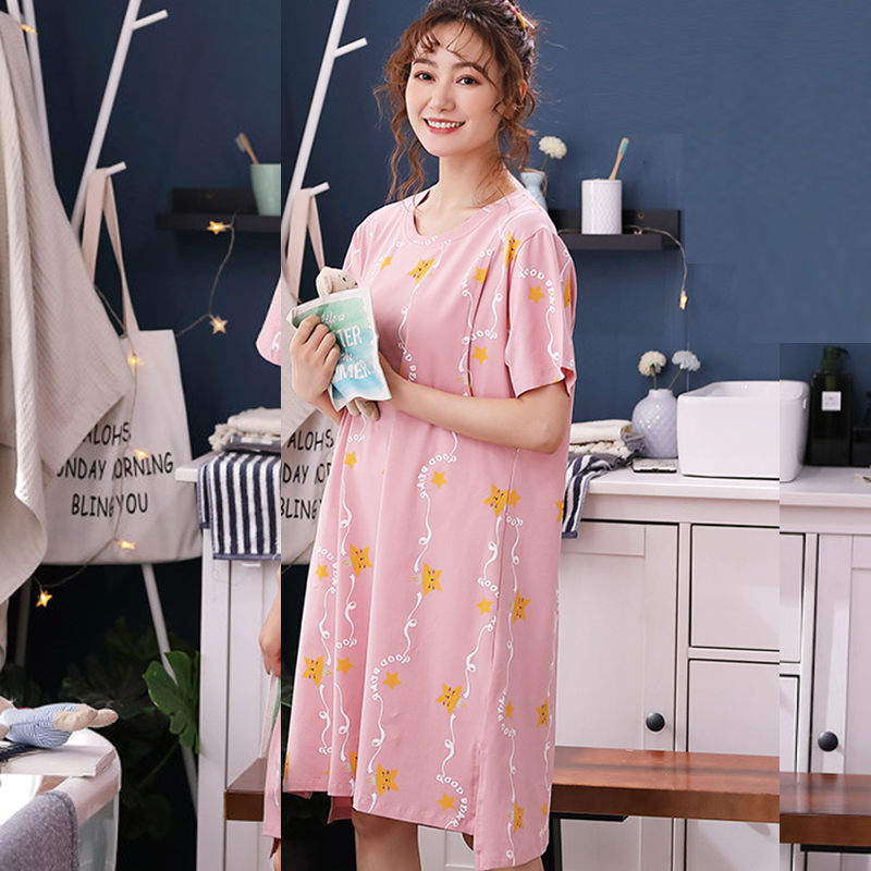 2023孕妇睡裙夏季薄款纯棉夏款待产大码哺乳睡衣夏装短袖月子服夏