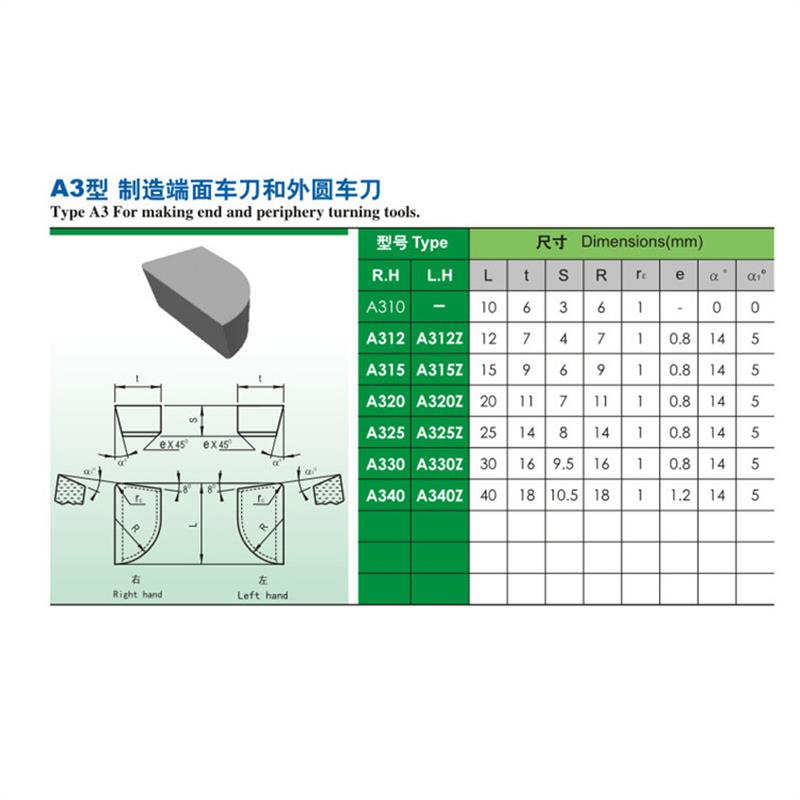 株洲硬质合金刀头车床焊接90度外圆车刀片YT15YG8YS8YW1YW2 A320