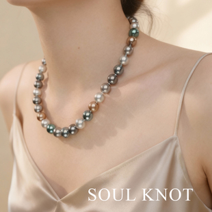 SOUL KNOT混彩珍珠项链女2025新款配饰520礼物轻奢小众颈链送女友