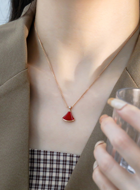 精工高定扇子小裙子项链首饰