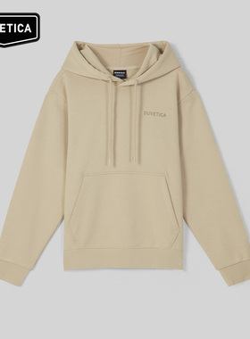 DUVETICA 春季户外男女情侣款刺绣口袋运动休闲连帽卫衣VXHDC0534