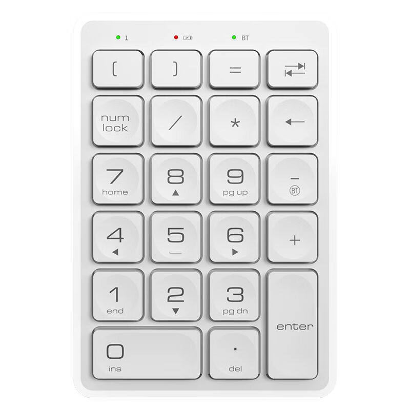 爱国者(aigo)N58白色无线蓝牙充电数字小键盘电脑笔记本数字外接怎么看?