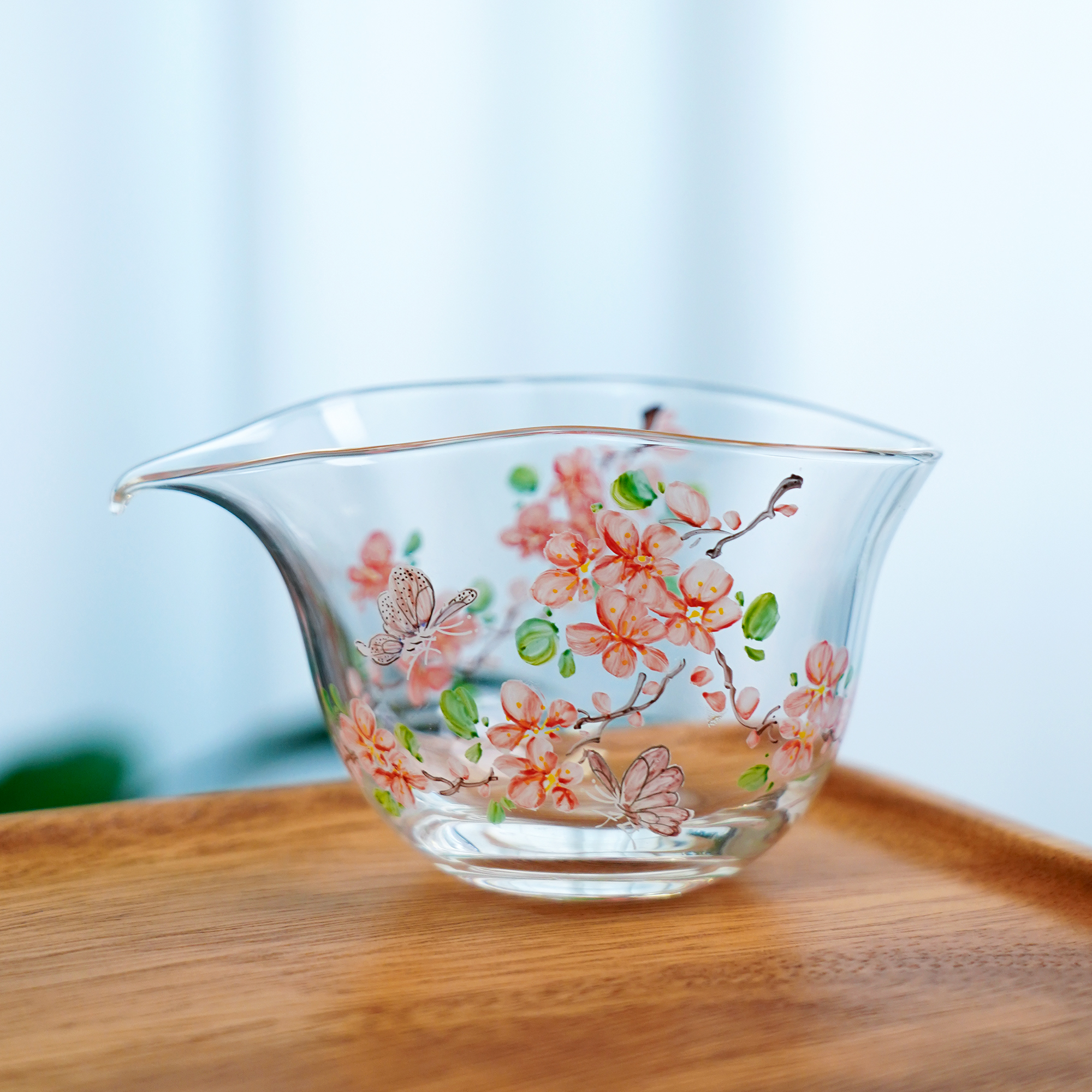 桃花葫芦纯手绘公道杯