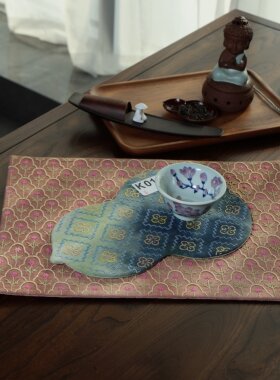 刺子绣新中式手工纯棉茶席隔热