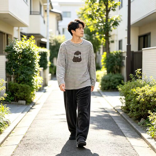 都市丽人男士海岛绒抗静电家居服