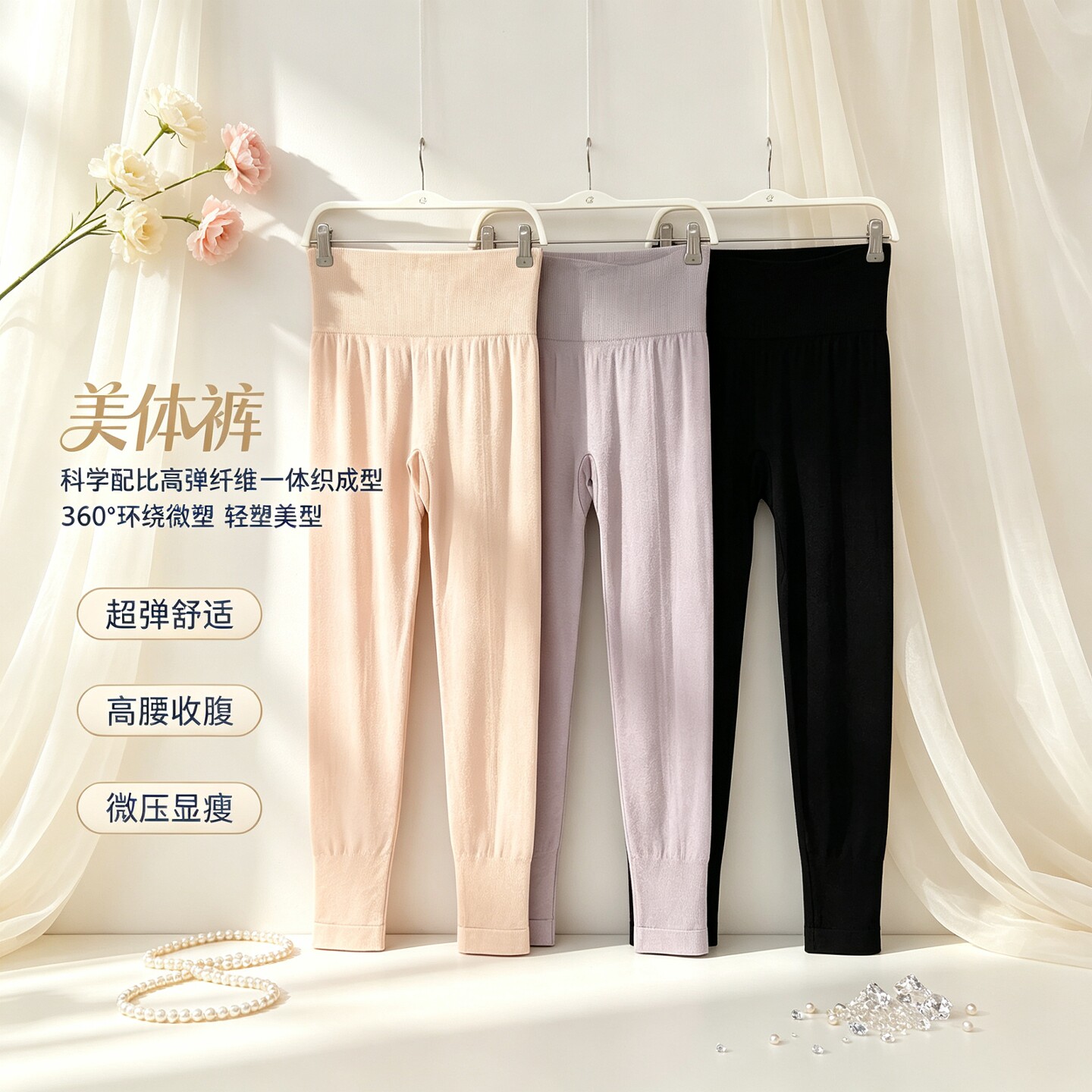 都市丽人LLC4E1女士美体裤高弹无缝收腹紧致舒适无压纯色单条秋裤
