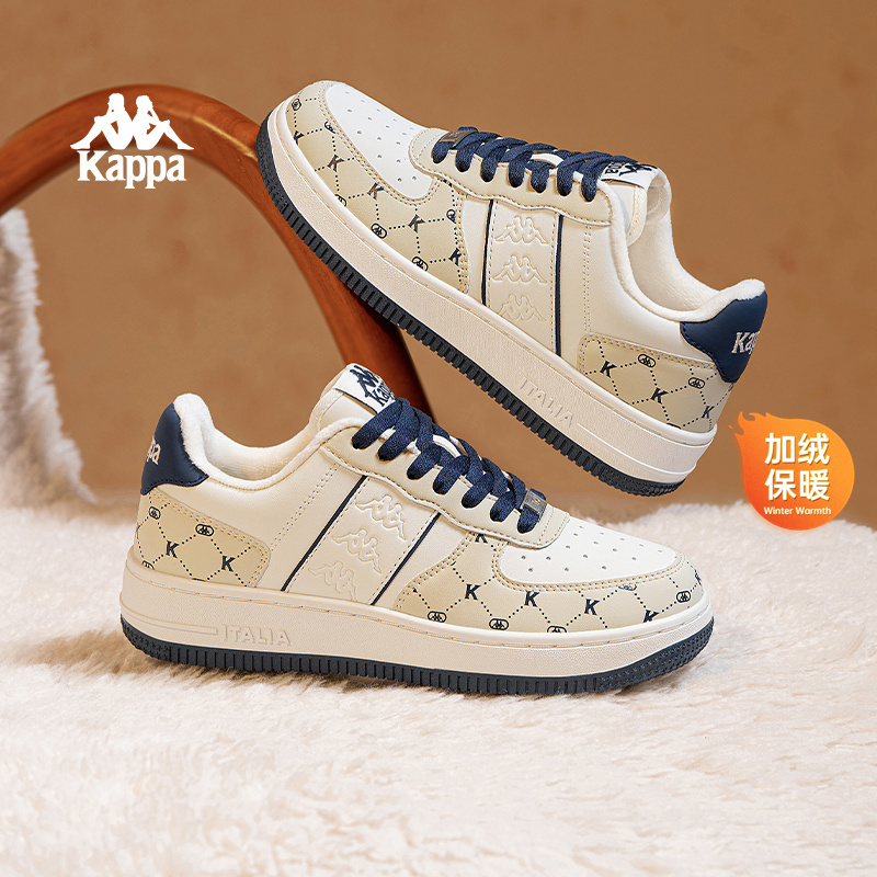 Kappa女鞋加绒保暖板鞋新款