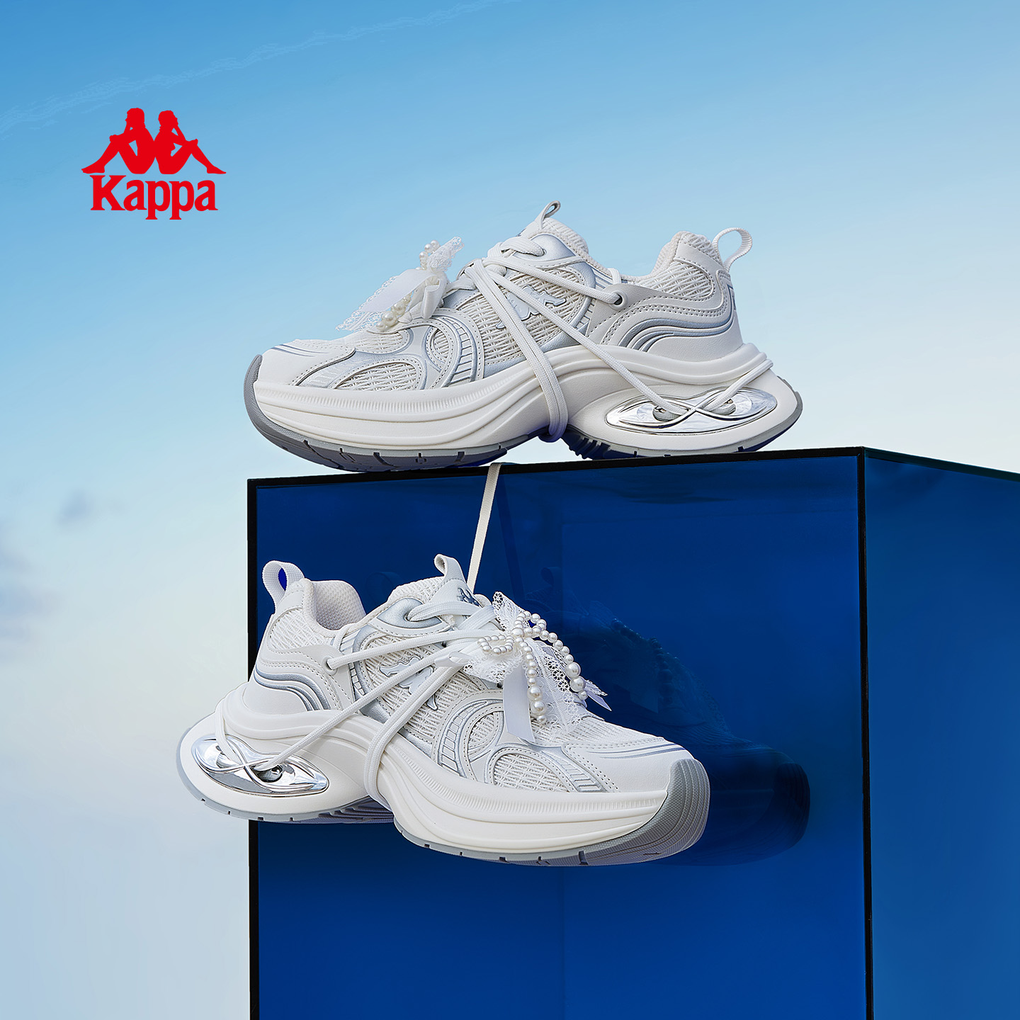 Kappa厚底增高老爹鞋女