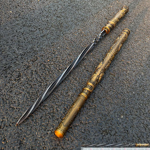 盘龙破甲枪锥可反接手杖剑登山杖一体防身冷兵器户外刀剑未开刃