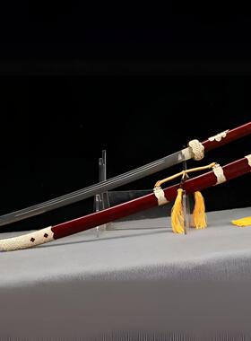 丁白缨佩刀花纹钢铜装酸枝木黑金古刀长刀戚家刀龙泉刀剑未开刃