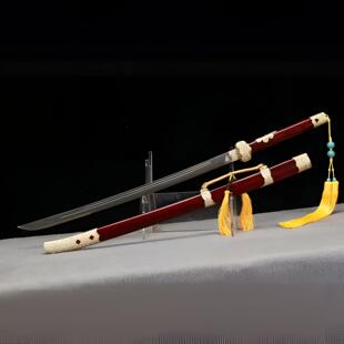 丁白缨佩刀花纹钢铜装酸枝木黑金古刀长刀戚家刀龙泉刀剑未开刃