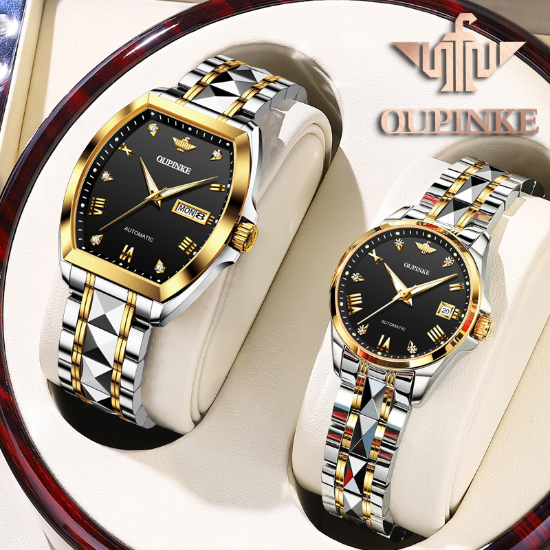 瑞士认证正品牌情侣手表一对男女款七夕情人节礼物酒桶型防水十大