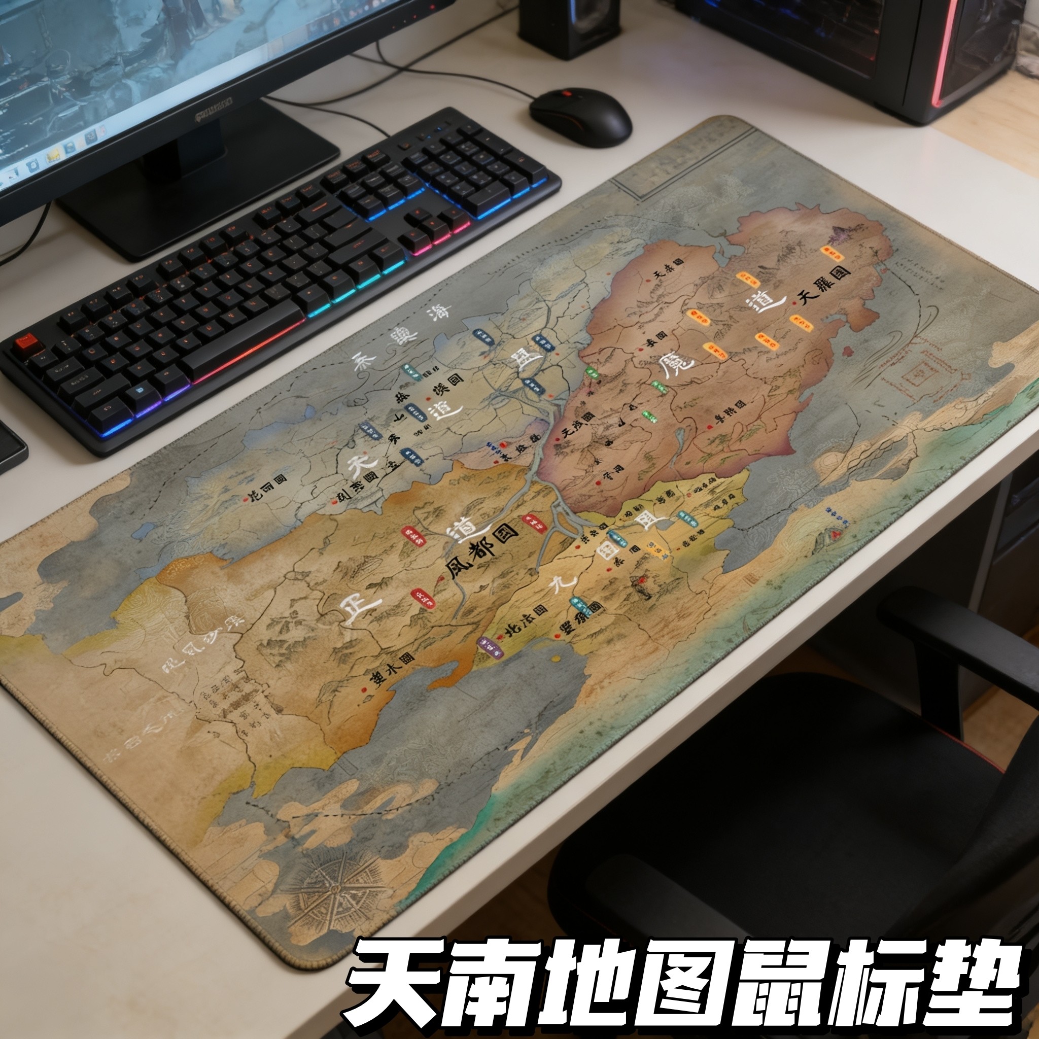 凡人修仙传同人天南地图鼠标垫超大号电脑桌垫办公桌垫二创桌垫