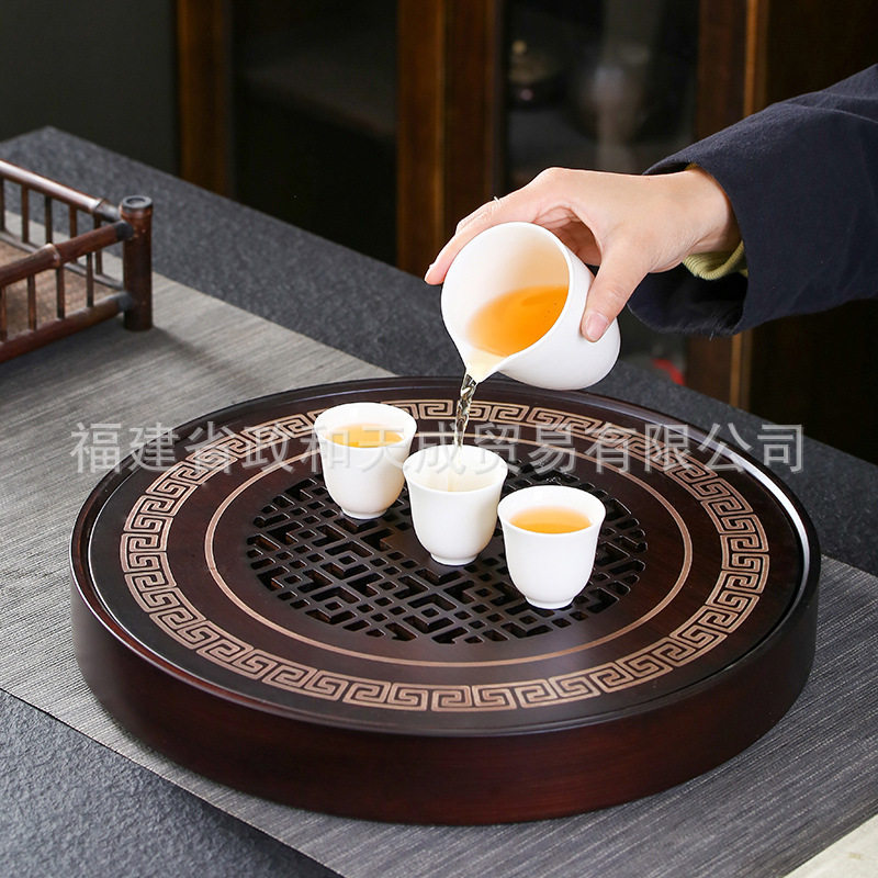 家用小茶盘储水式小型迷你小号竹制竹子简易干泡台一两用茶台茶具