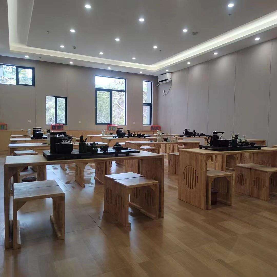 全实木书法桌国学桌琴桌培训班学校教室桌椅凳围棋象棋两用桌图片