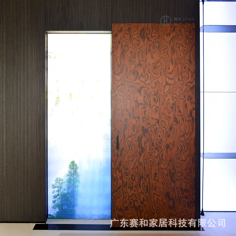 厂家订置铝木悬浮门衣帽间隐藏轨道幽灵门卫生间会客室平移推拉门
