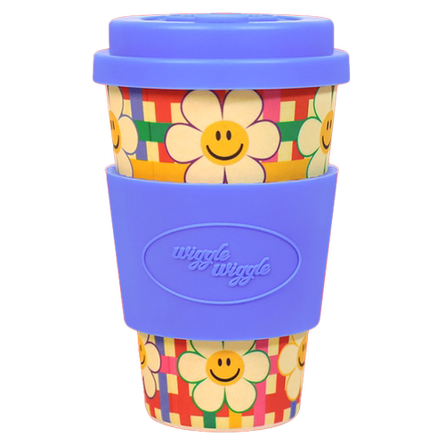 wiggle wiggle水杯办公室带盖颜值吸管竹粉杯子咖啡随手杯可降解