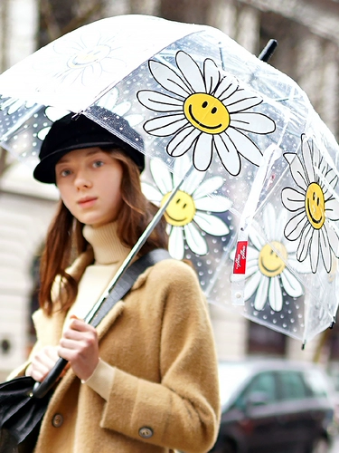 WiggleWiggle прозрачная зонтичная двойная женская женщина милая мультфильма корейская версия полуавтоматической зонтики артефакт камеры