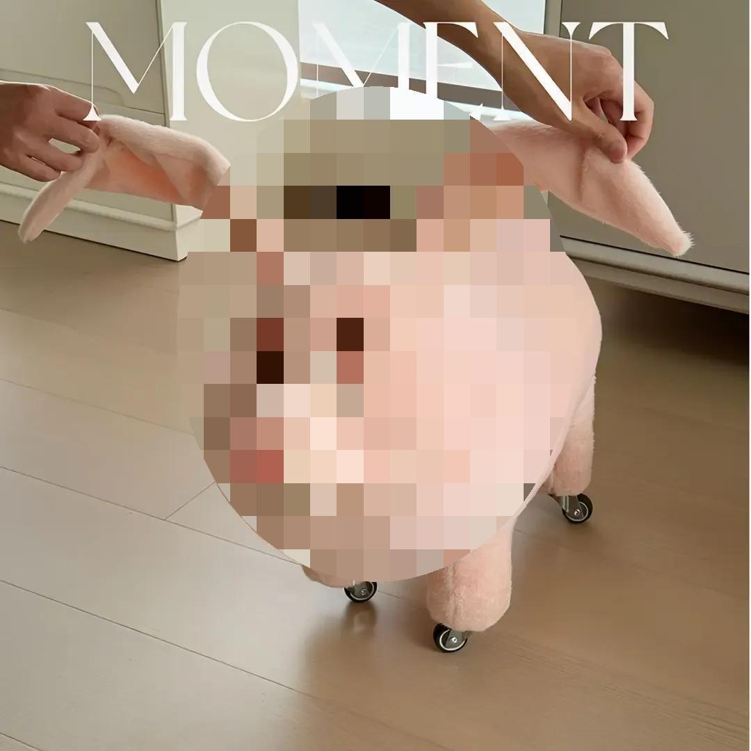 2026飞天猪带轮儿童懒人小沙发小猪坐椅可爱椅子小凳子猪八戒棉电