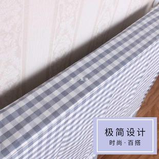 暖气防熏黑防尘罩布艺装 简约格纹暖气片罩家用老式 饰罩暖气罩