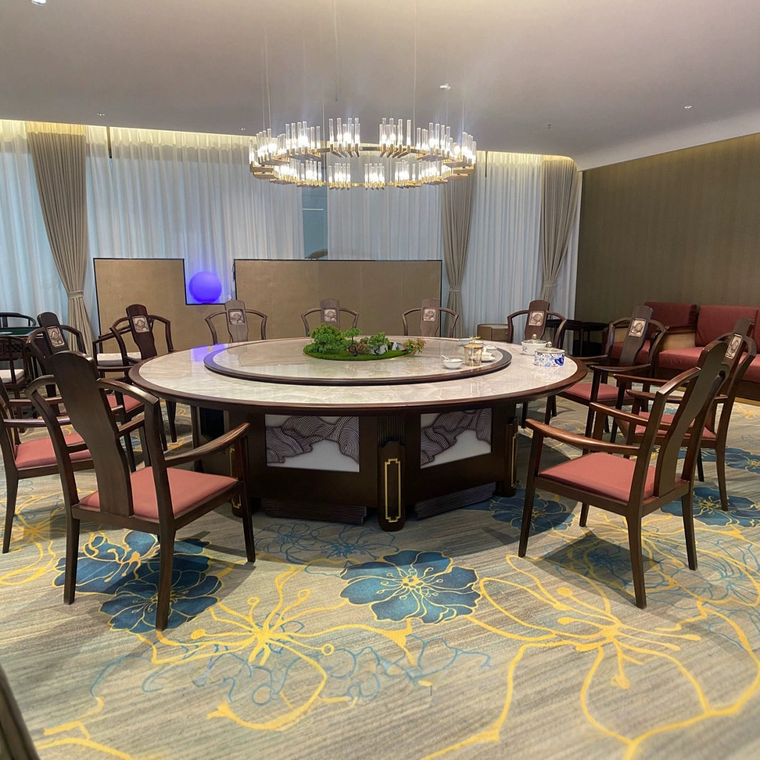 新中式餐厅饭店包厢餐桌椅组合 酒店大理石带转盘岩板电动大圆桌,电子元器件市场,电线扎带/束线带,淘宝优惠券,粉丝福利购,淘宝优惠卷