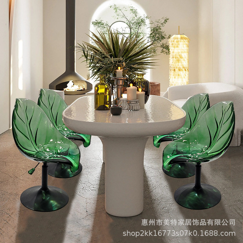 现代创意环氧树脂餐椅吧台靠背椅酒店客厅会所软装设计师透明椅子