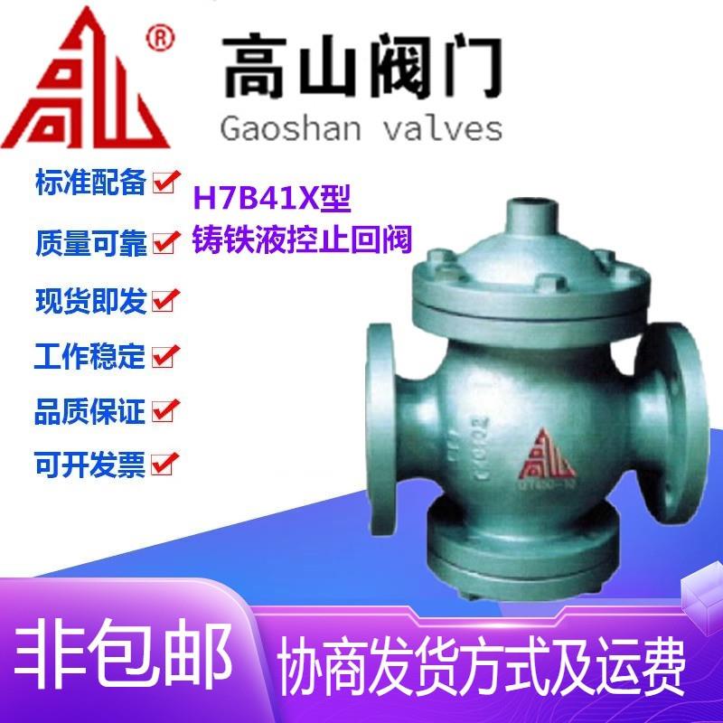 高山阀门H7B41X-16铸铁法兰液动常闭式锅炉升降式止回阀DN40-150