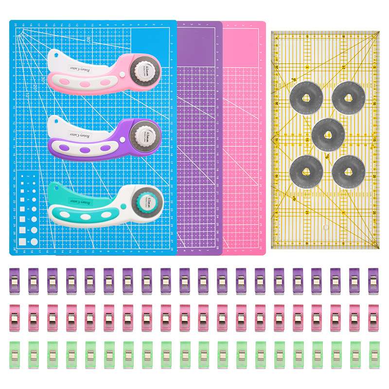 热卖多功能滚轮刀切割板工具套装 缝纫工具垫板割布刀裁布刀