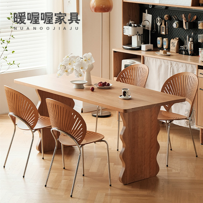 纯实木餐桌椅组合一桌四椅客厅饭桌北欧白蜡木餐桌原木桌子工作台