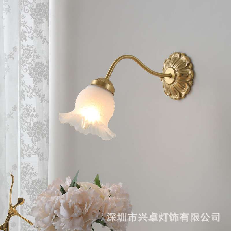 法式浪漫复古文艺灯具美式田园客厅卧室床头过道卫生间阳台壁灯