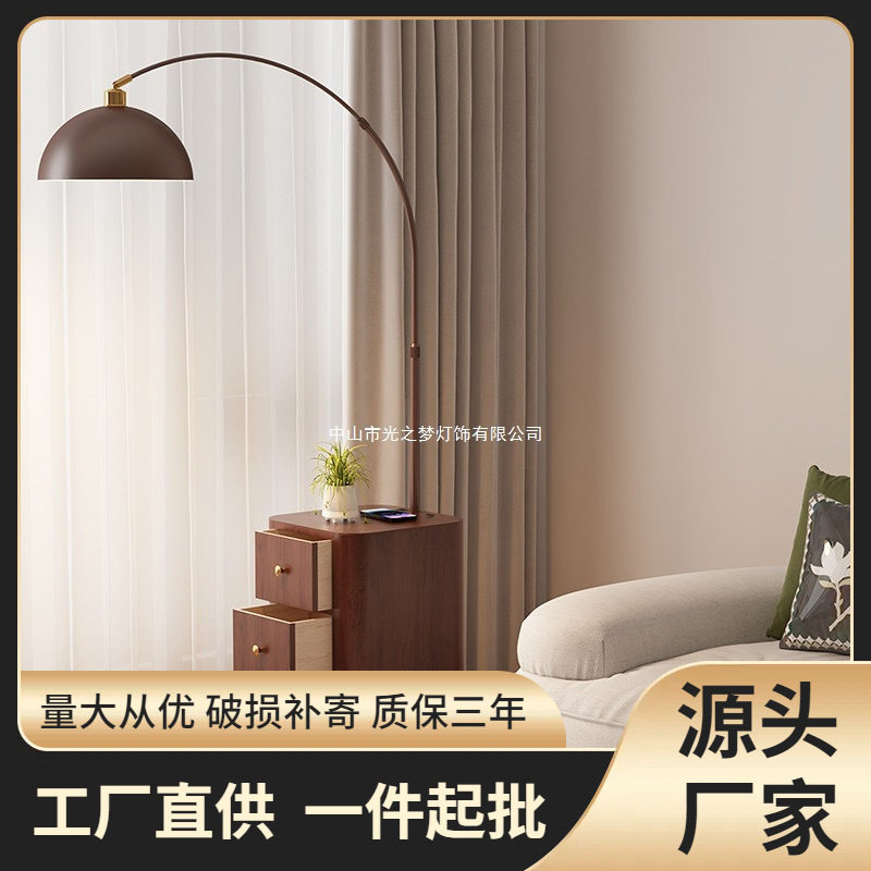 中古风钓鱼落地灯客厅沙发旁