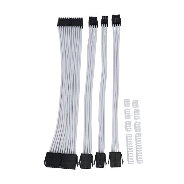 白色电脑基本延长线套件 扩展线材 PCI-E延长线 24PIN 8PIN 6PIN