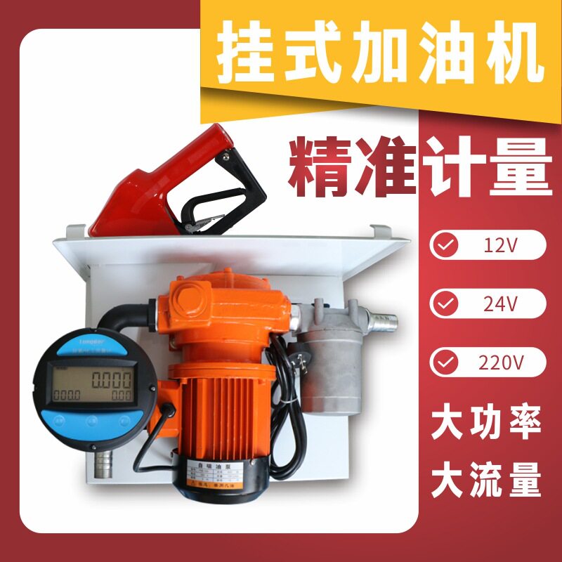 挂式车型吨桶加油机12V24V220V大流量计量器电动抽油泵柴油全自