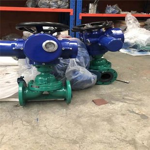 G941J电动直通式 G941J DN100 电动衬胶法兰隔膜阀 衬胶隔膜阀 10C