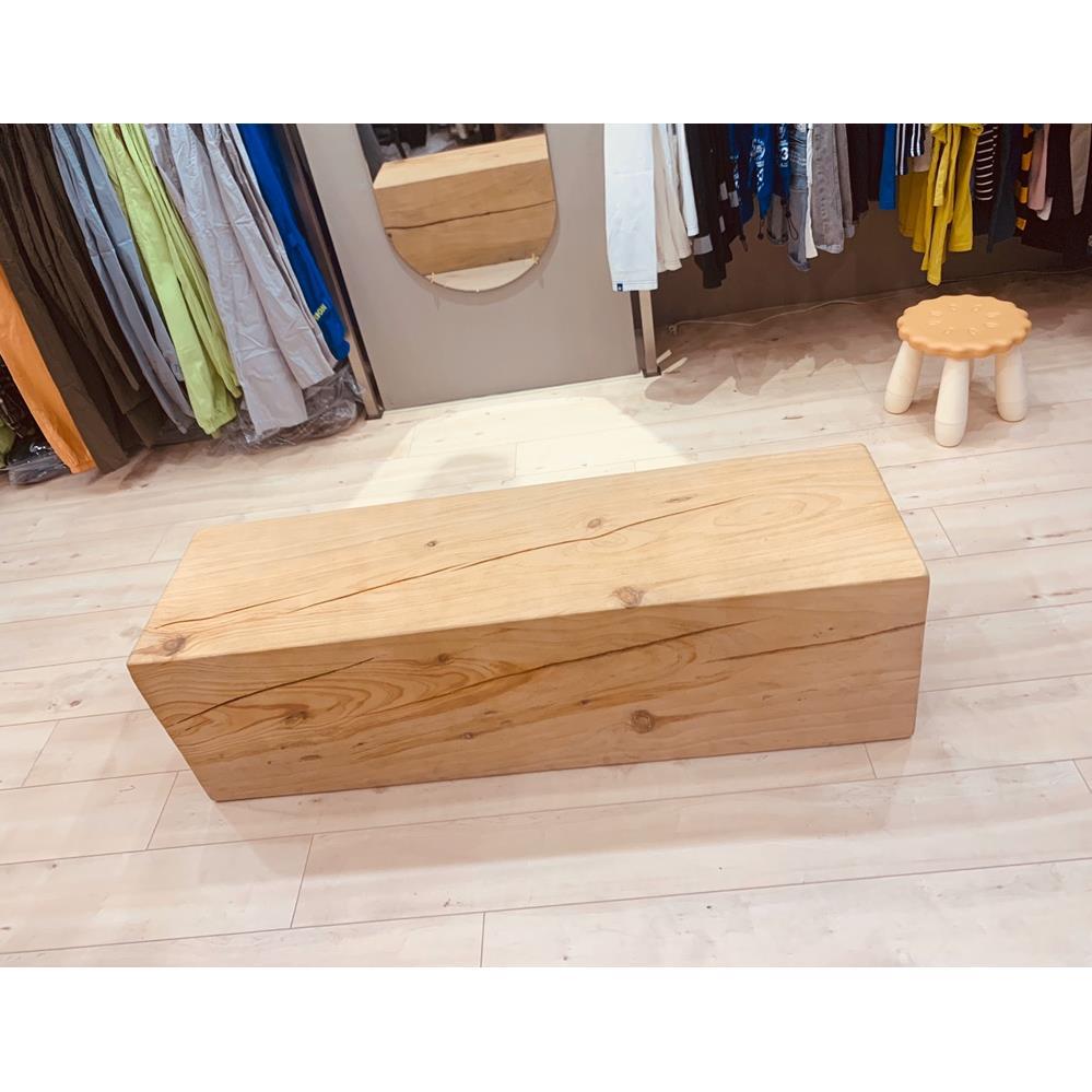 北欧原木长条凳服装店个性复古做旧展示凳家用入户换鞋凳实木墩子