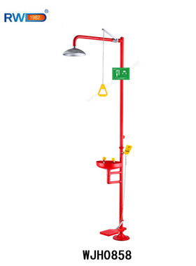 不锈钢紧急洗眼器脚踏式洗眼器紧急冲淋洗眼器WJH0858